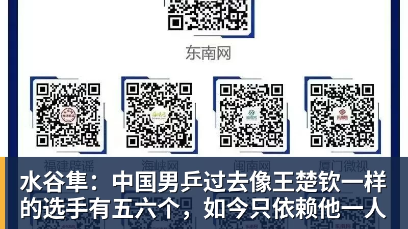 水谷隼：中国男乒过去像王楚钦一样的选手有五六个，如今只依赖他一人
